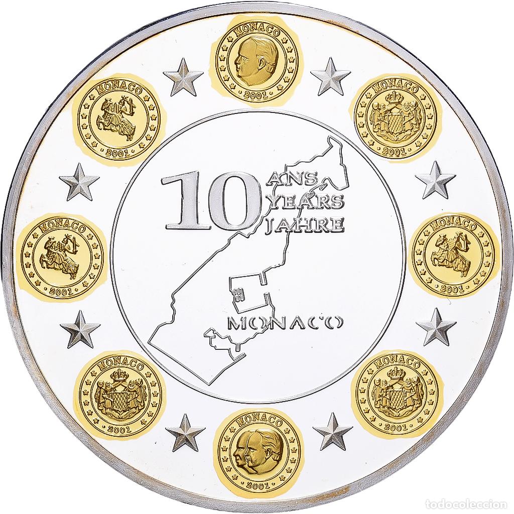 Medallas tem&aacute;ticas: [#1529677] M&oacute;naco, medalla, 10 Ans de l'Europe, Monaco, Copper Plated Silver, FDC