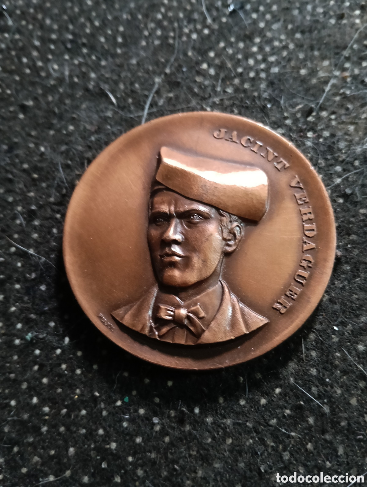 Medallas tem&aacute;ticas: Medalla de metal de JACINTO VERDAGUER, impecable, Expo-Filatelia 1977, mide 5 cm de di&aacute;metro