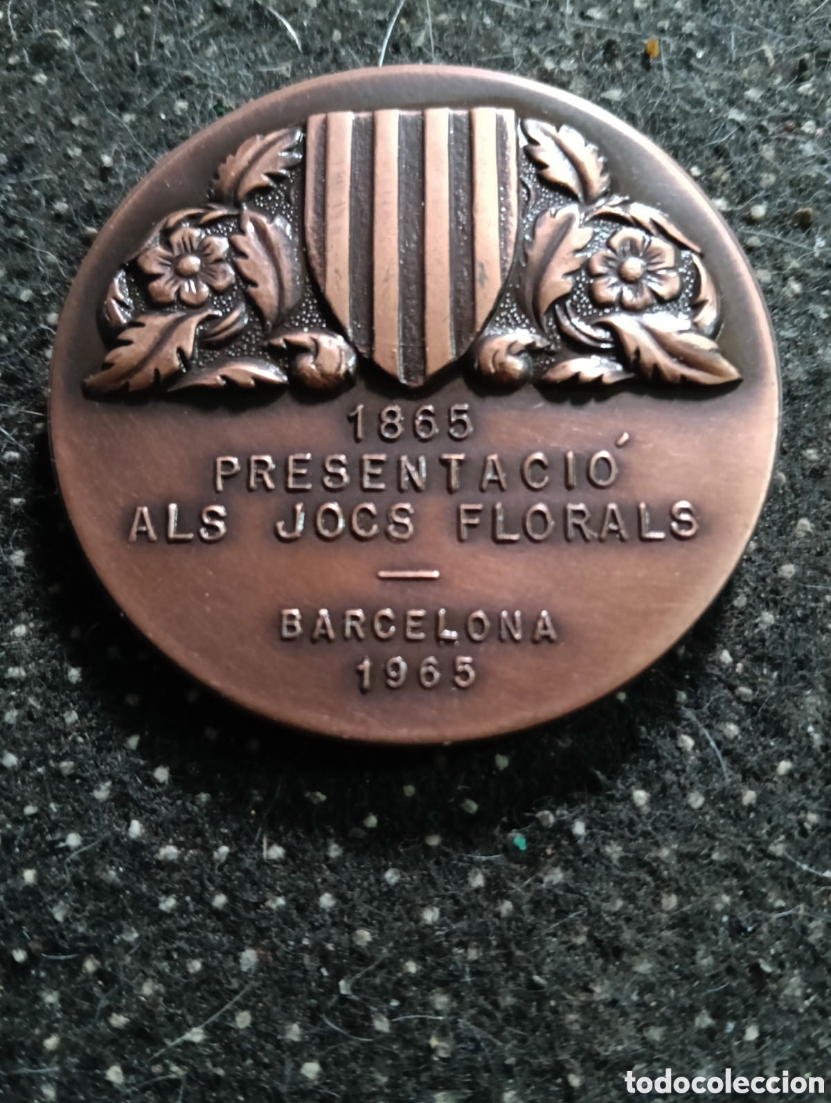 Medallas tem&aacute;ticas: Medalla de metal de JACINTO VERDAGUER, impecable, 1965 PRESENTACI&Oacute;N ALS JOCS FLORALS BARCELONA 1965,