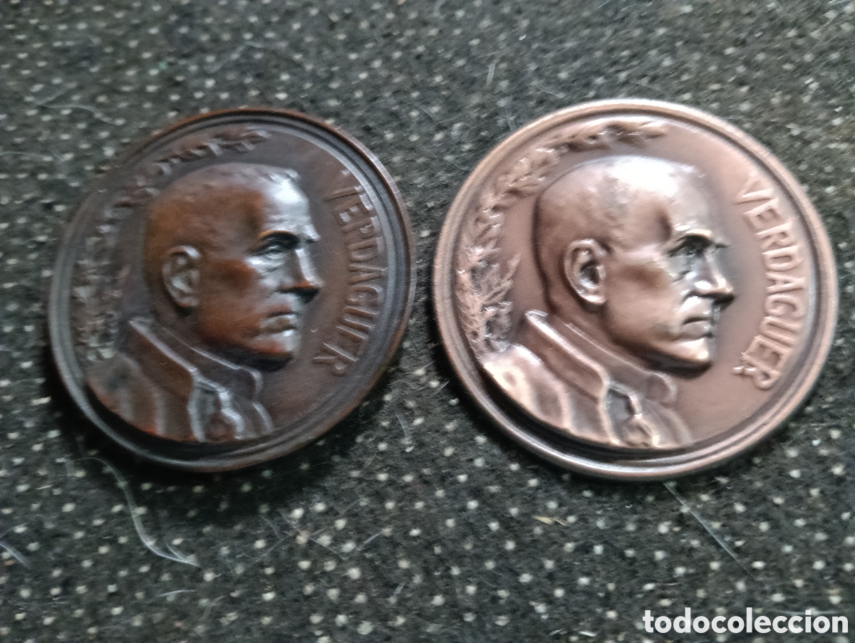 Medallas tem&aacute;ticas: JACINTO VERDAGUER. Su busto a dos caras Bronce troquelado. &Oslash; 51 mm. Firmada: Arnau. ESCASA Modernis