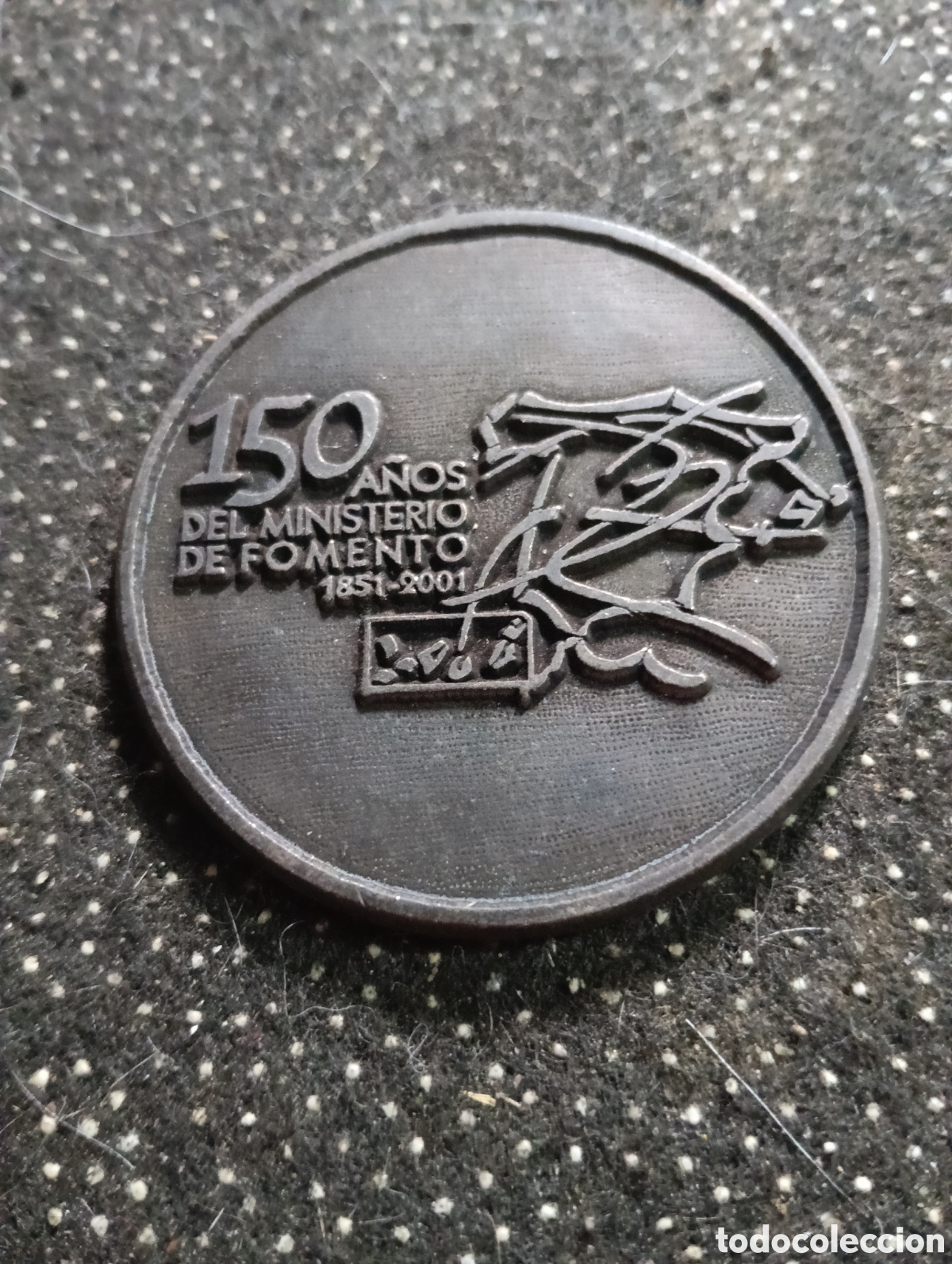 Medallas tem&aacute;ticas: MINISTERIO FOMENTO 150 A&Ntilde;OS MEDALLA 2001 6 cm ORIGINAL