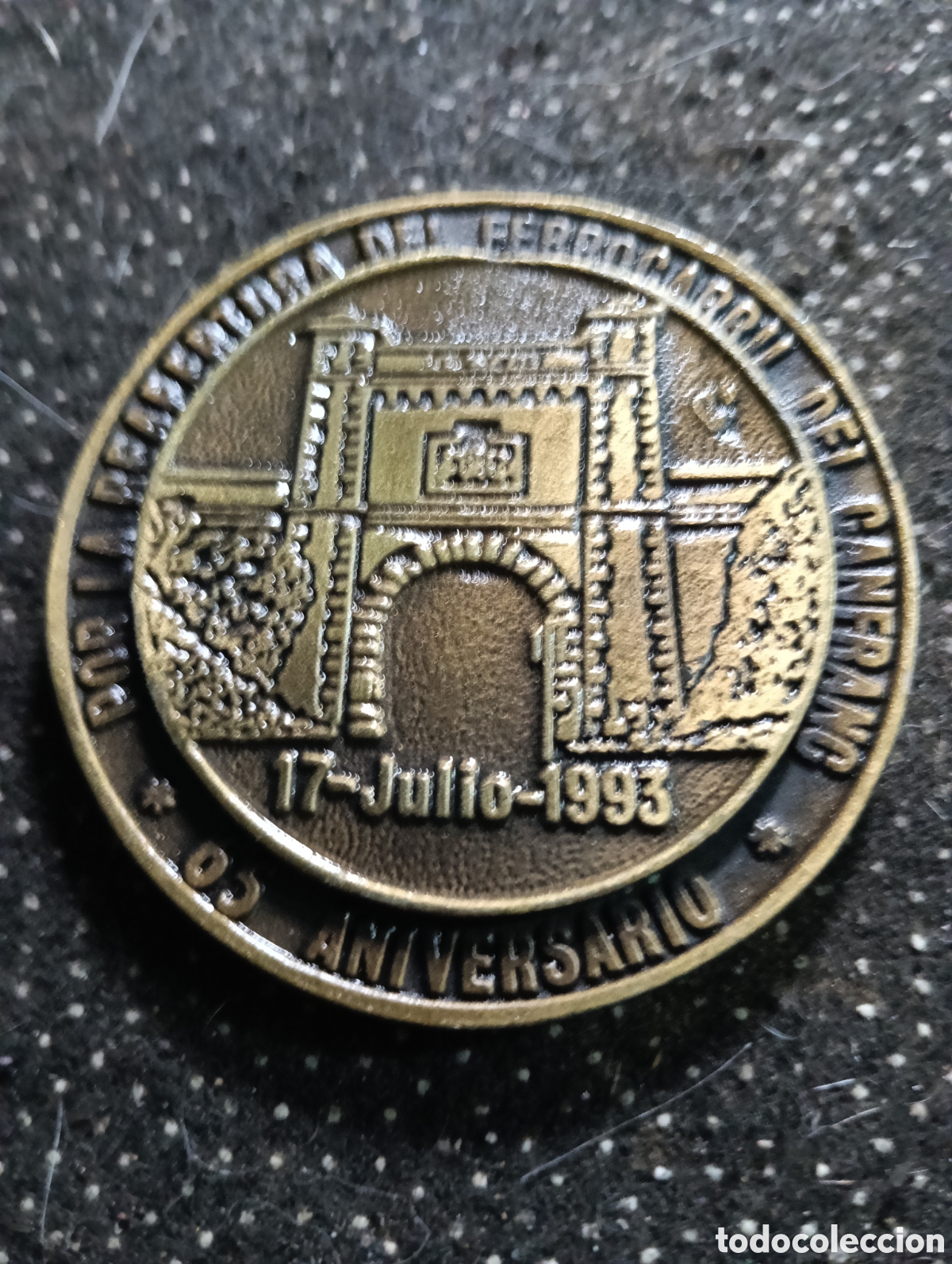 Medallas tem&aacute;ticas: Medalla 1993 Por la Reapertura del Ferrocarril del Canfranc 65 Aniversario Asociaci&oacute;n amigos del fer