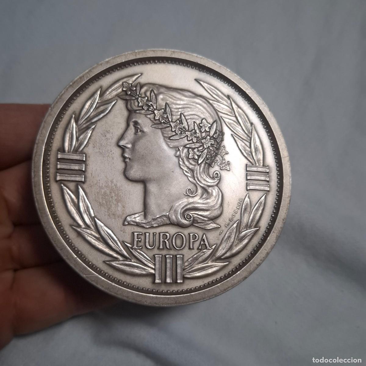 Medallas tem&aacute;ticas: Impresionante medalla de 100 ECUS 1992. 718 gramos. 81mm diametro 18 mm ancho(tirada 5000 ejemplares