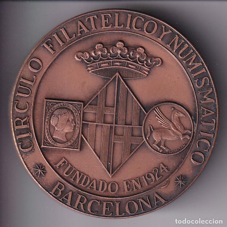 M&eacute;dailles th&eacute;matiques: MEDALLA CIRCULO FILATELICO Y NUMISMATICO DE BARCELONA 50 ANIVERSARIO 1924-1974 (DIAMETRO 6cm)