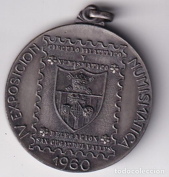 Medallas tem&aacute;ticas: MEDALLA DEL CIRCULO FILATELICO DE BARCELONA DEL A&Ntilde;O 1960 DELEGACION SANT CUGAT VALLES (DIAMETRO 4cm)