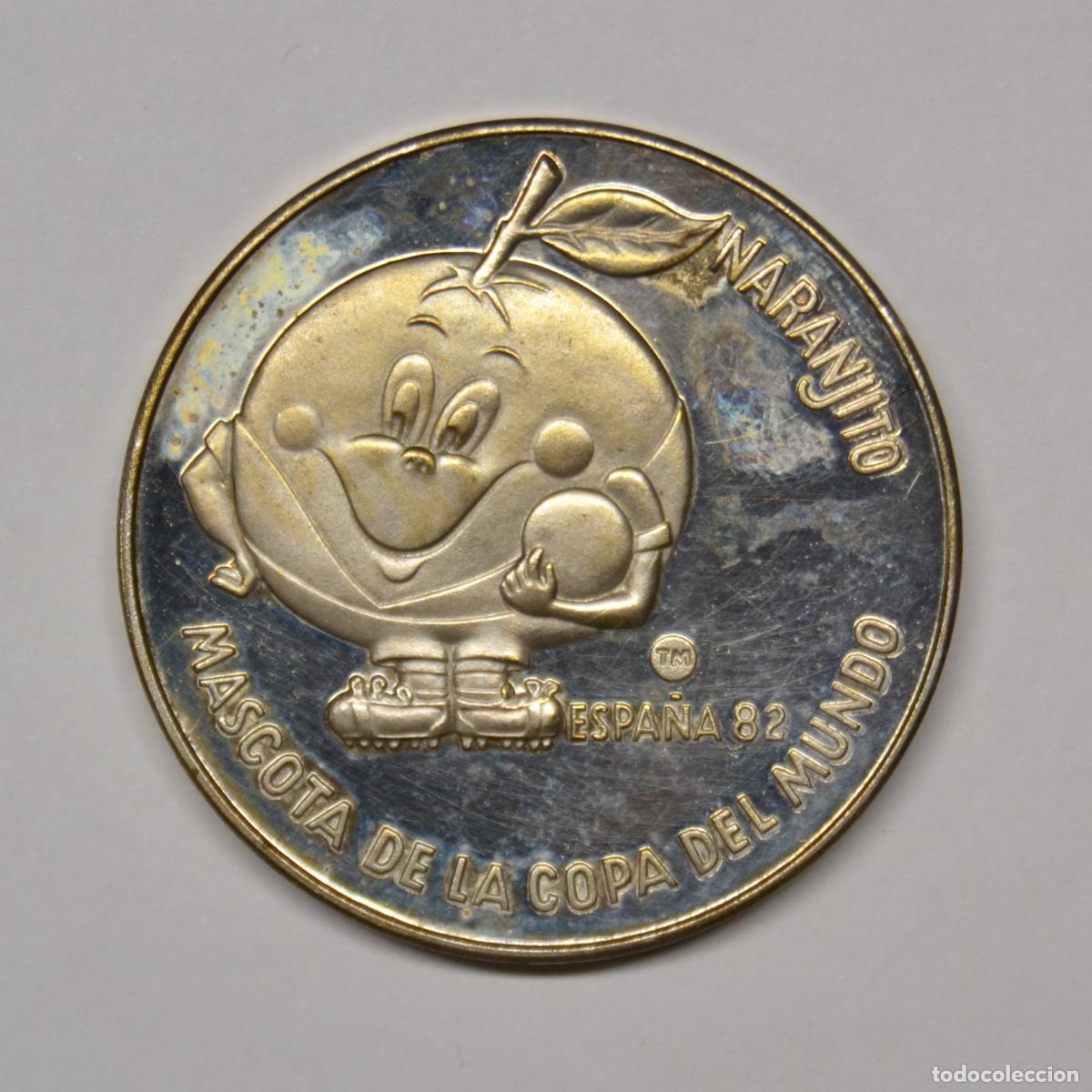 Medallas tem&aacute;ticas: ESPA&Ntilde;A - MEDALLA PLATA MUNDIAL 82 - NARANJITO - MASCOTA COPA DEL MUNDO - LOTE 0356