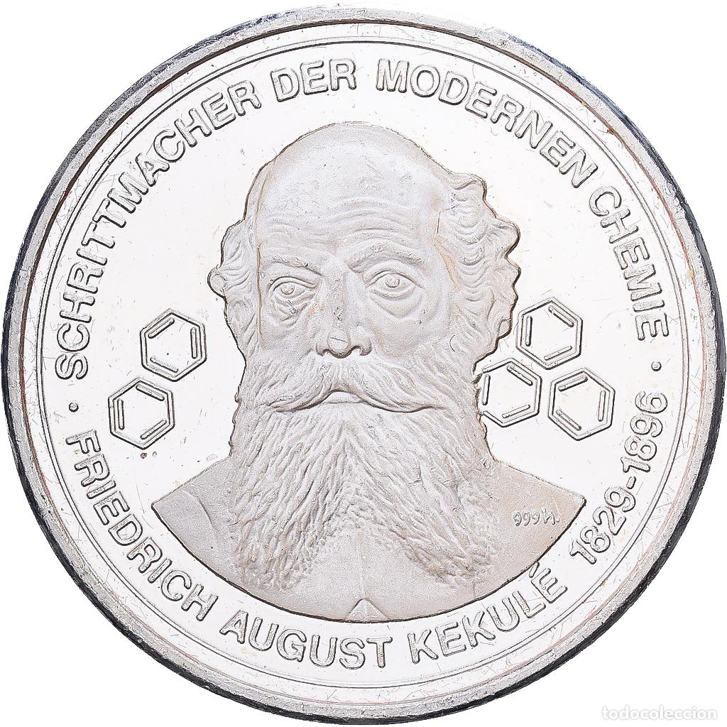 Medallas tem&aacute;ticas: [#1214339] Alemania, medalla, Kekul&eacute;, Bayer Jubil&auml;um, 1988, Plata, EBC