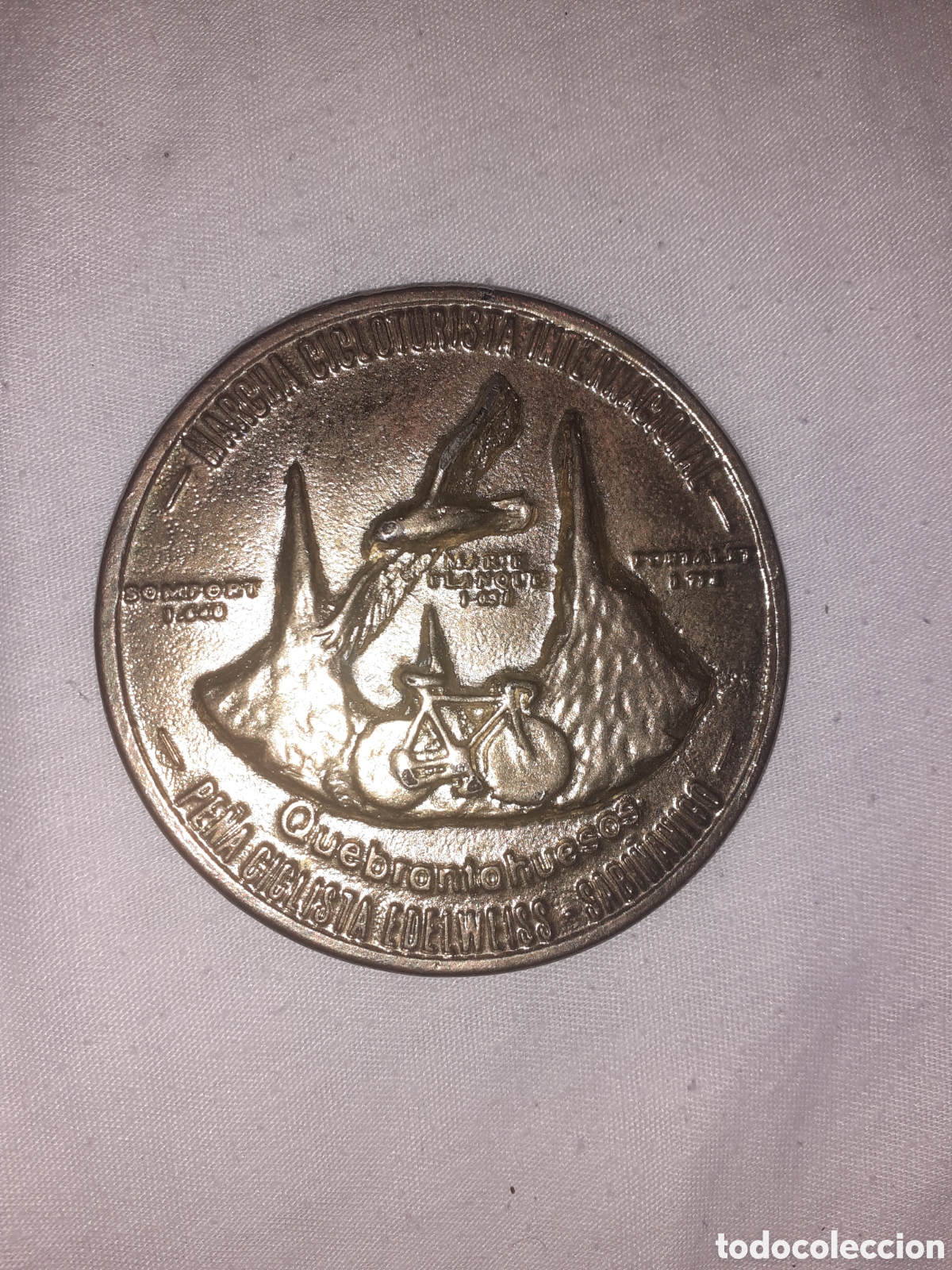 Medallas tem&aacute;ticas: MEDALLA MARCHA CICLOTURISTA QUEBRANTAHUESOS. SABI&Ntilde;ANIGO. 6,5 CM. REVERSO LISO
