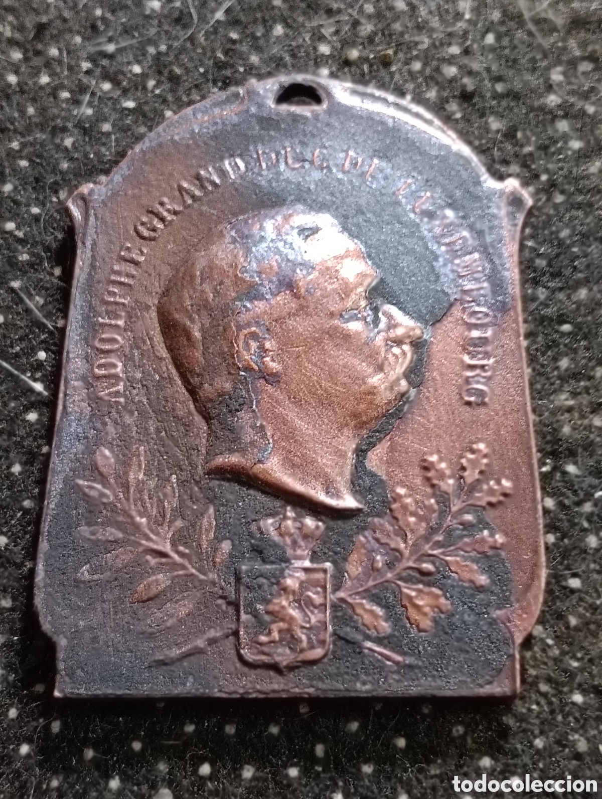 Medallas tem&aacute;ticas: Original Medalla de Adolfo I, Gran Duque de Luxemburgo 50 aniversario 1913 - 1963 en bronce mide 6 x
