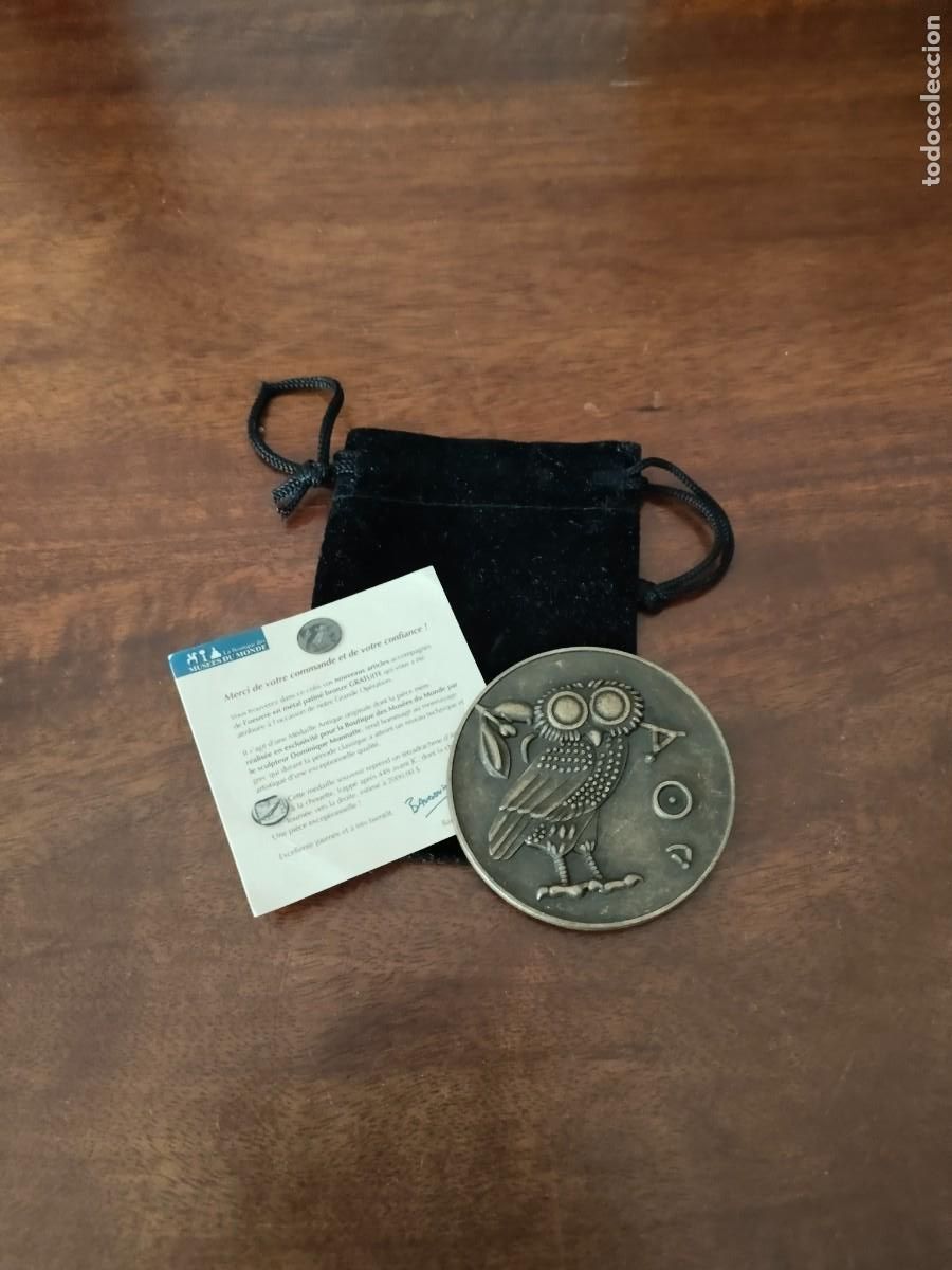 Medallas tem&aacute;ticas: Medalla Dracma, Atenea, Museos del Mundo.