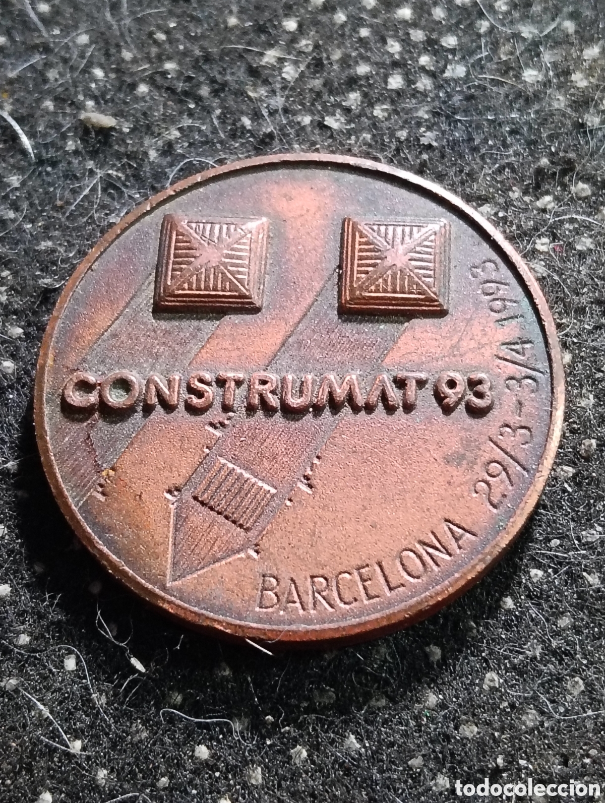 Medallas tem&aacute;ticas: Medalla Construmat 1993, sal&oacute;n internacional de la construcci&oacute;n, Feria de Barcelona, mide 4 cm de di