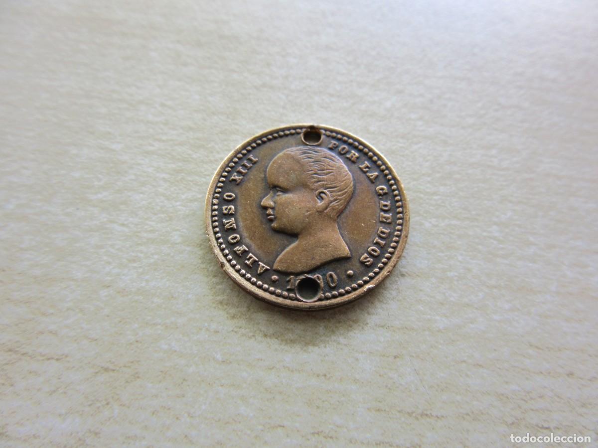 Medaglie tematiche: Bonita medalla de Alfonso XIII ni&ntilde;o fechada 1890 Di&aacute;metro 1,6 cm