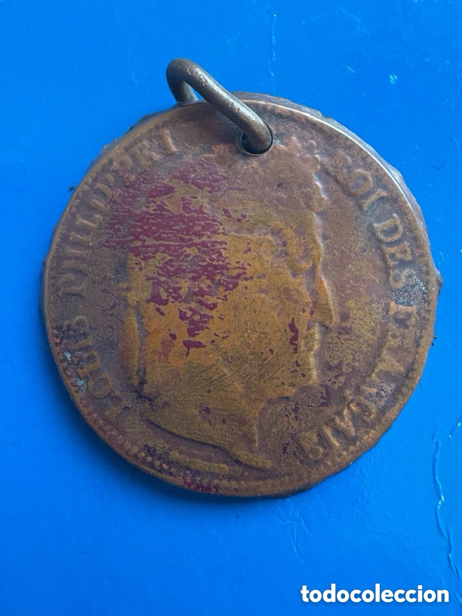 Medallas tem&aacute;ticas: Antigua medalla colgante Luis Felipe I, rey de Francia (A16)