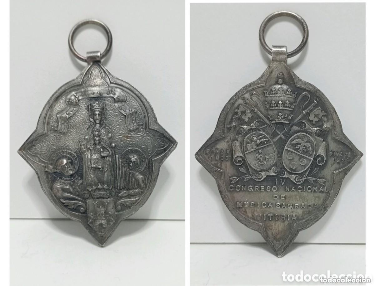 Medallas tem&aacute;ticas: MEDALLA. IV CONGRESO NACIONAL DE M&Uacute;SICA SAGRADA. VITORIA. PIUS X 1903. PIUS XI 1928