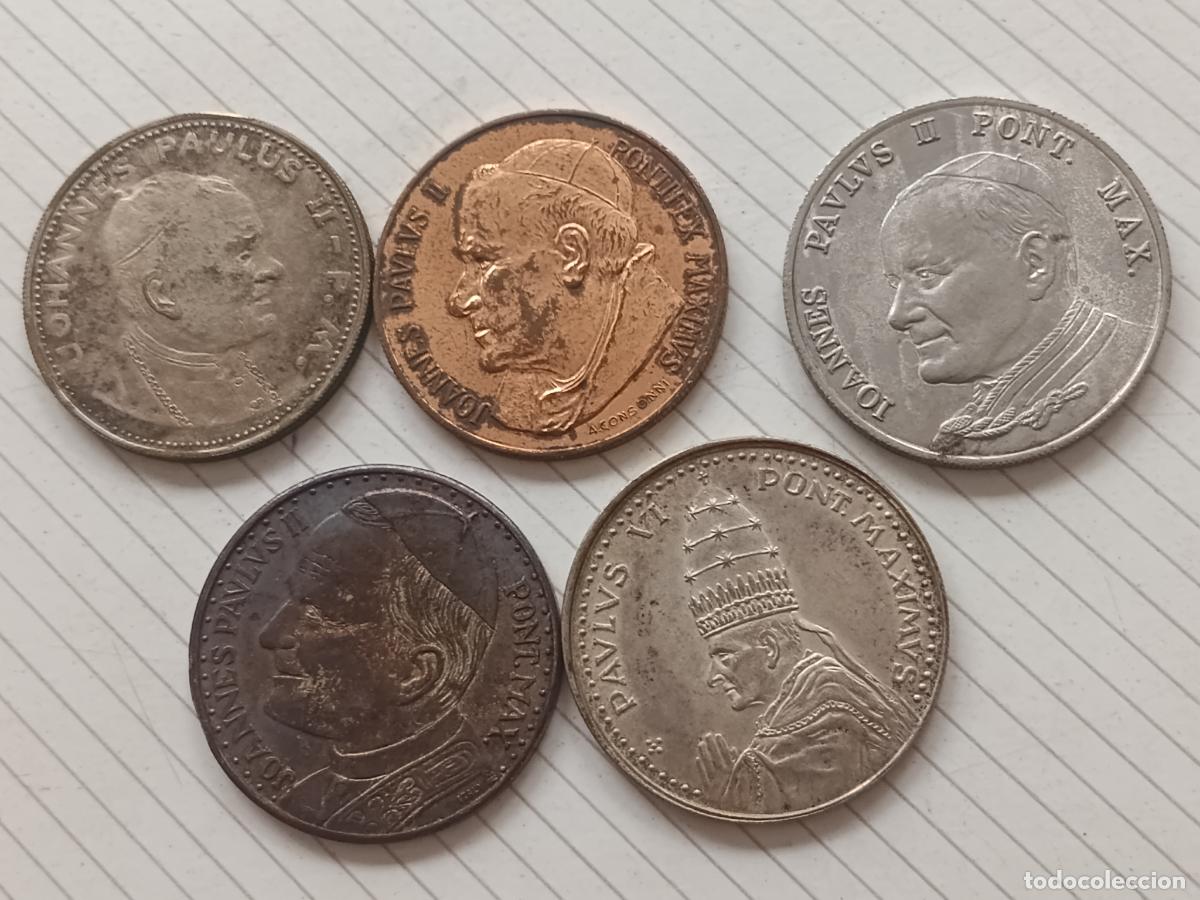 Medallas tem&aacute;ticas: Papa Juan Pablo II y Pablo VI: 5 medallas