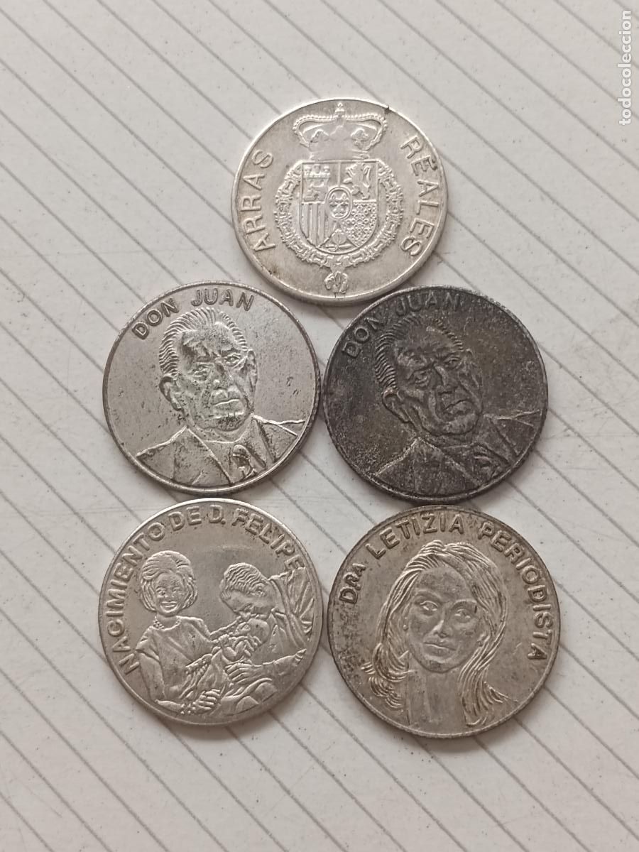 Medallas tem&aacute;ticas: 5 arras reales. Familia real espa&ntilde;ola