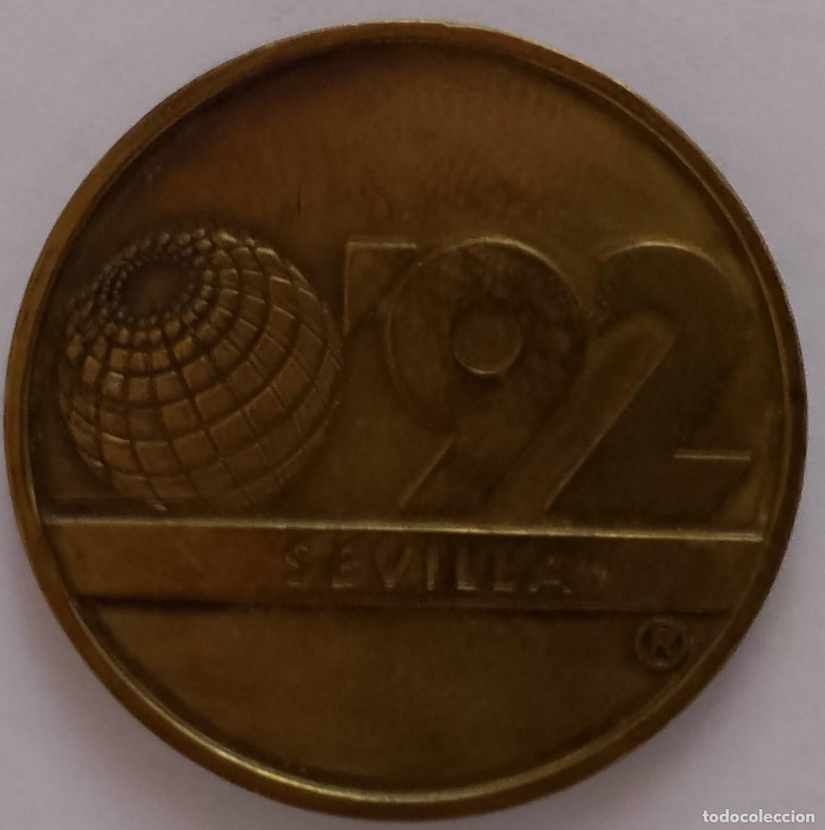 Medallas tem&aacute;ticas: MONEDA EXPO DE SEVILLA 1992 CIN LA CARTUJA EN REVERSO