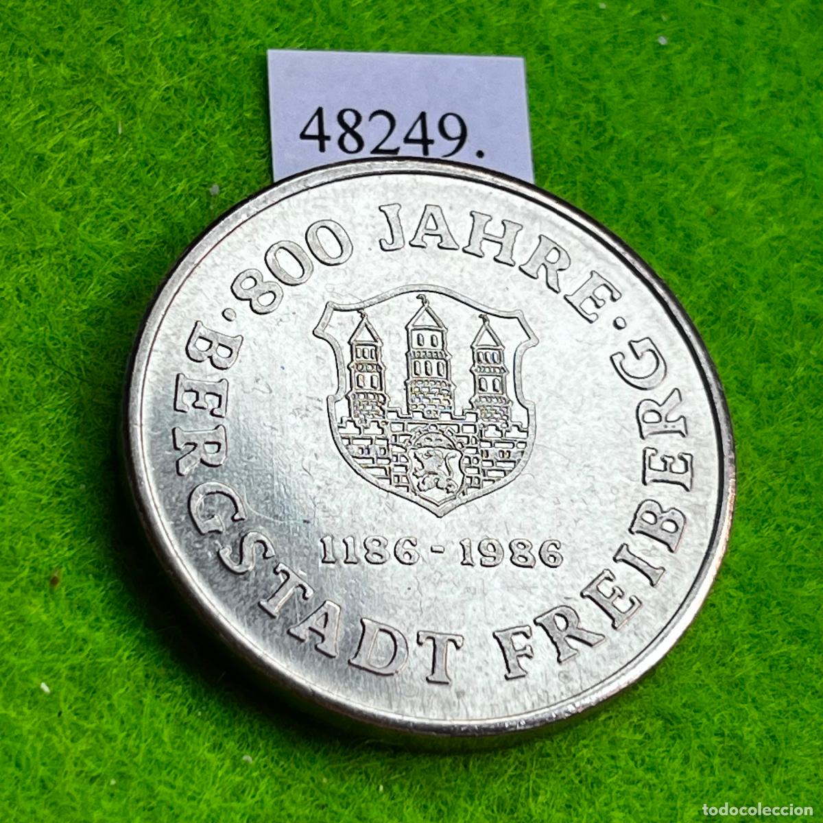 Medallas tem&aacute;ticas: Medalla Alemania comunista, ciudad minera de Freiberg, 1186-1986., DDR, RDA