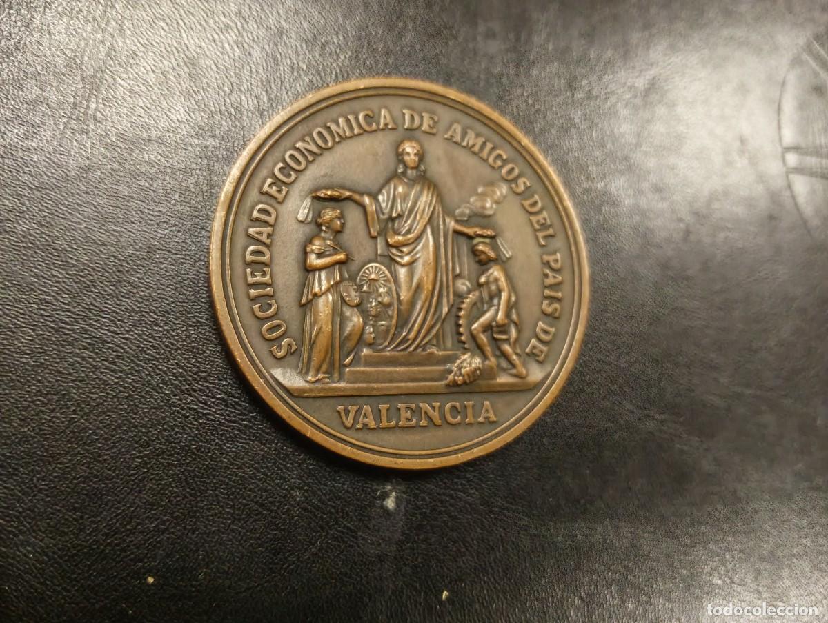 Medallas tem&aacute;ticas: MEDALLA DE MANO BRONCE I CENTENARIO REAL SOCIEDAD ECONOMICA AMIGOS DEL PAIS -1776 1876- VALENCIA
