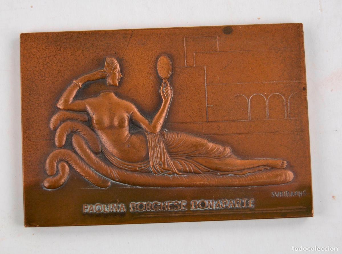 Medallas tem&aacute;ticas: Placa de bronce, Paolina Borghese Bonaparte, 1994, Josep Maria Subirachs, General &Oacute;ptica.