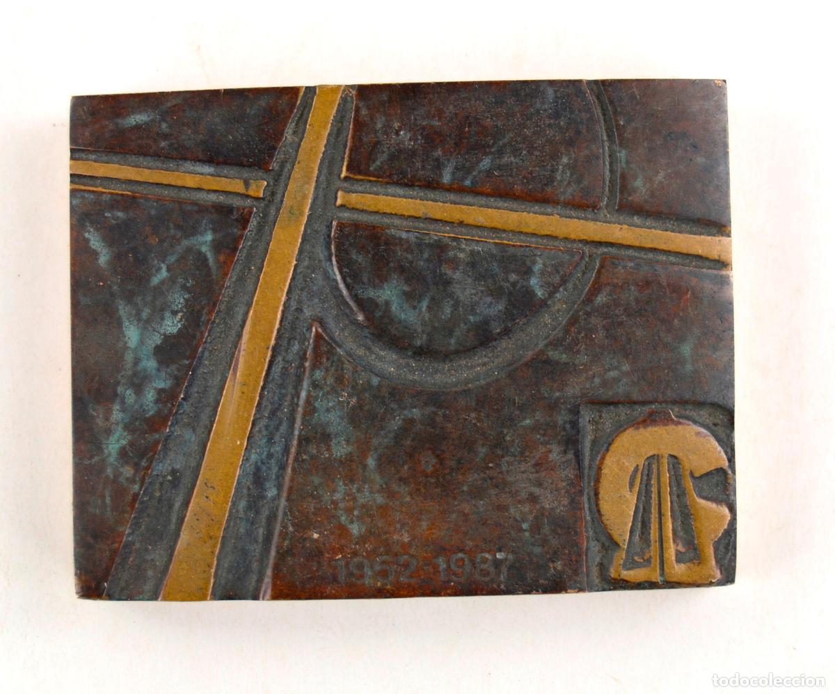 Medallas tem&aacute;ticas: Placa de bronce, 1962 - 1987, aniversario constructora Corviam. 9x7cm
