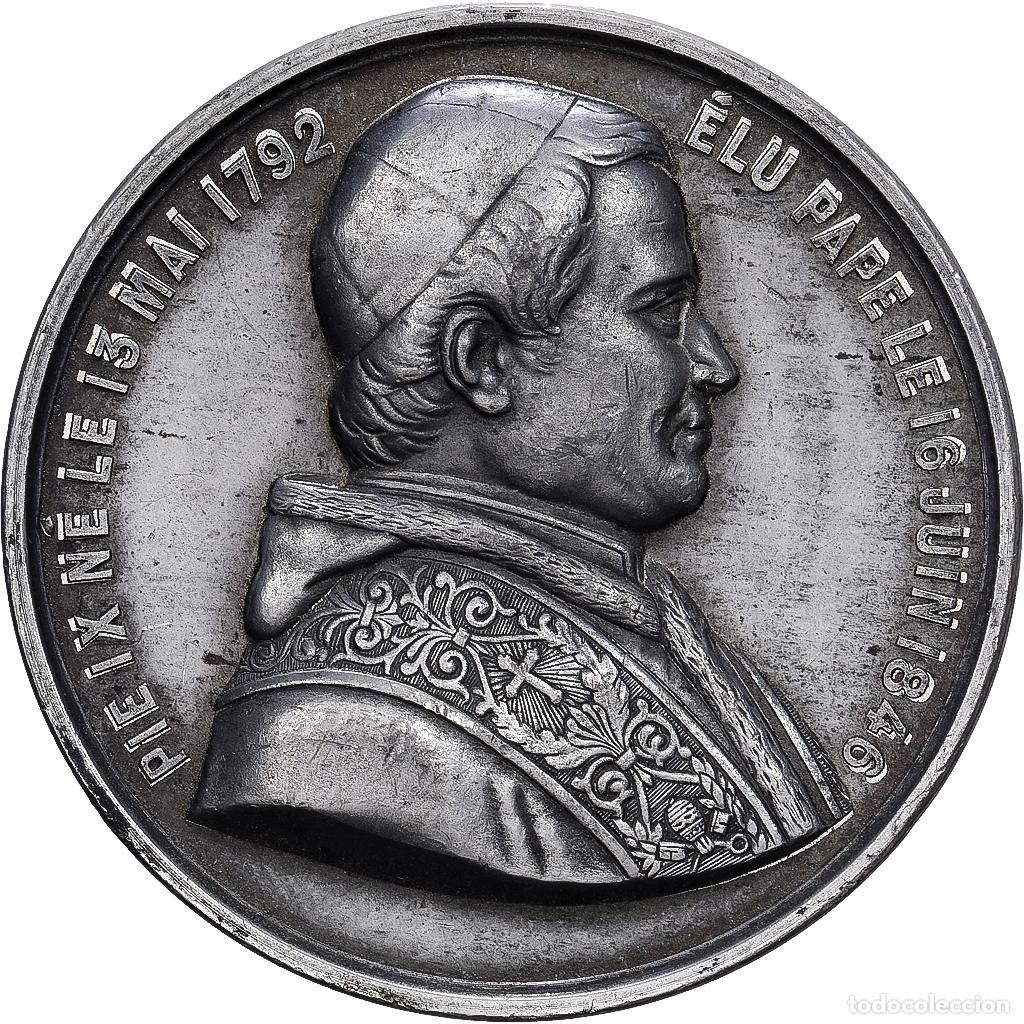 Medallas tem&aacute;ticas: [#1214559] CIUDAD DEL VATICANO, medalla, Pie IX Elu Pape, 1846, Hojalata, Massonnet, MBC+