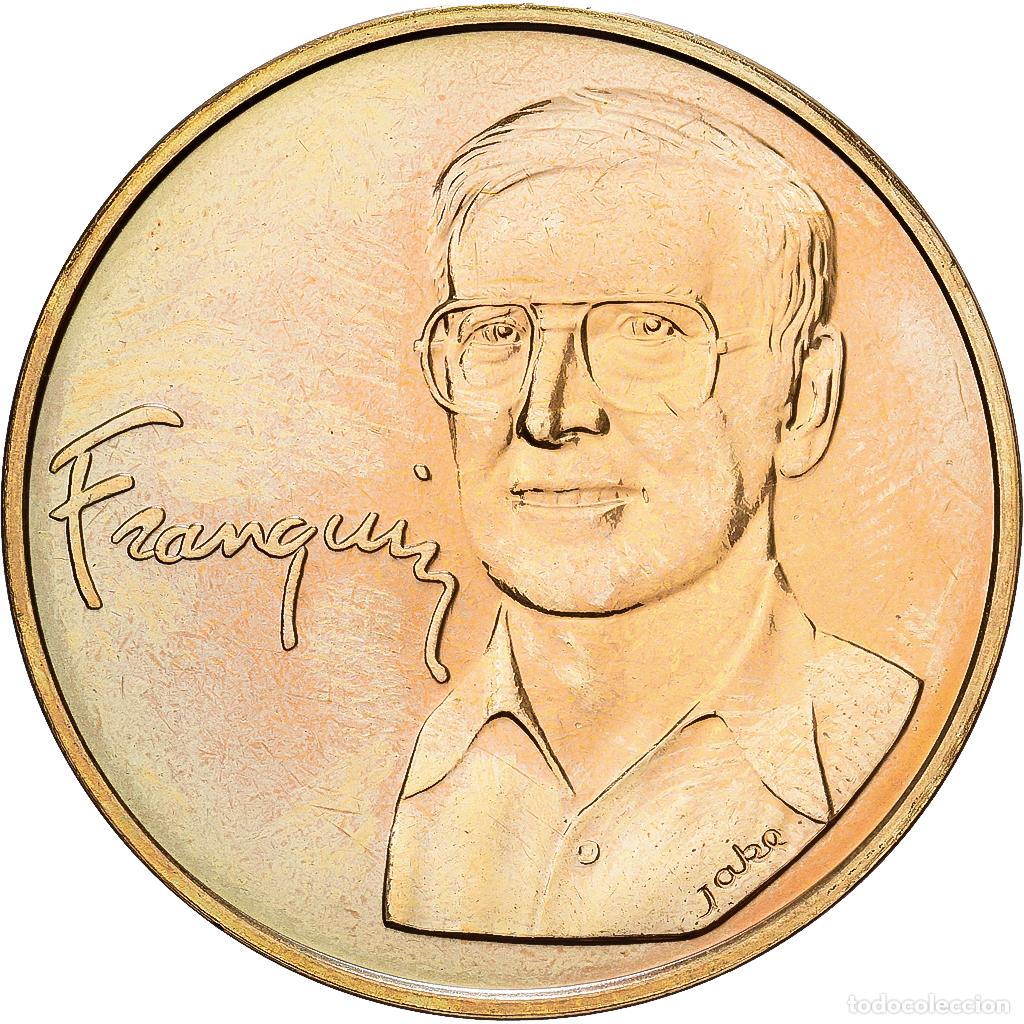 Medallas tem&aacute;ticas: [#1214614] B&eacute;lgica, zeton, Gaston Lagaffe, Franquin, Copper Gilt, Jake, FDC