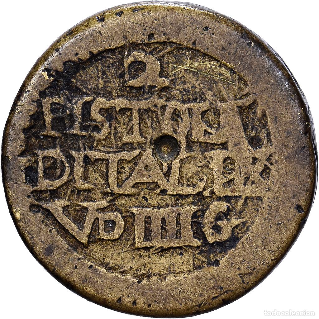 Medallas tem&aacute;ticas: [#1214678] Italia, Coin weight, 2 Pistoles d'Italie, V Deniers IIII Grains, n.d., Bronce