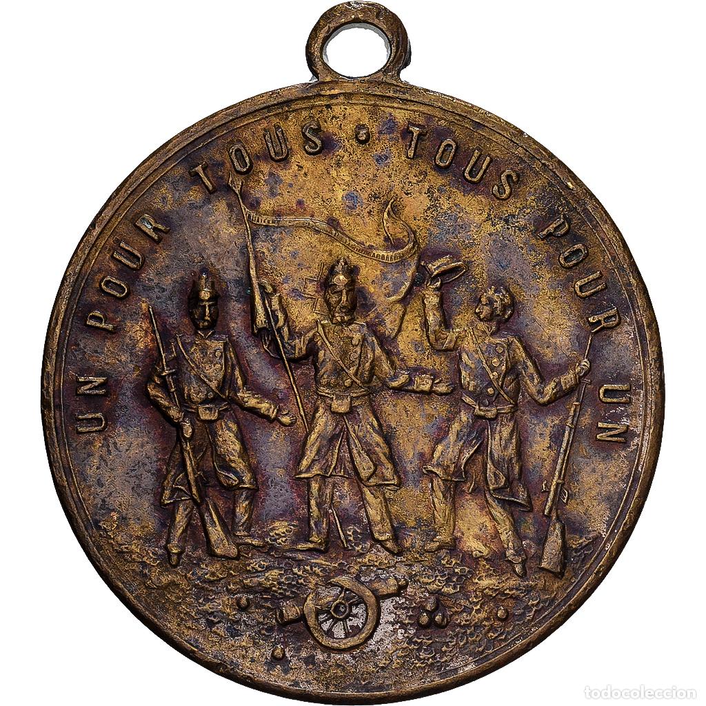 Medallas tem&aacute;ticas: [#1214800] Suiza, medalla, F&ecirc;te F&eacute;d&eacute;rale des Sous-Officiers, Lausanne, 1889, Lat&oacute;n, MBC