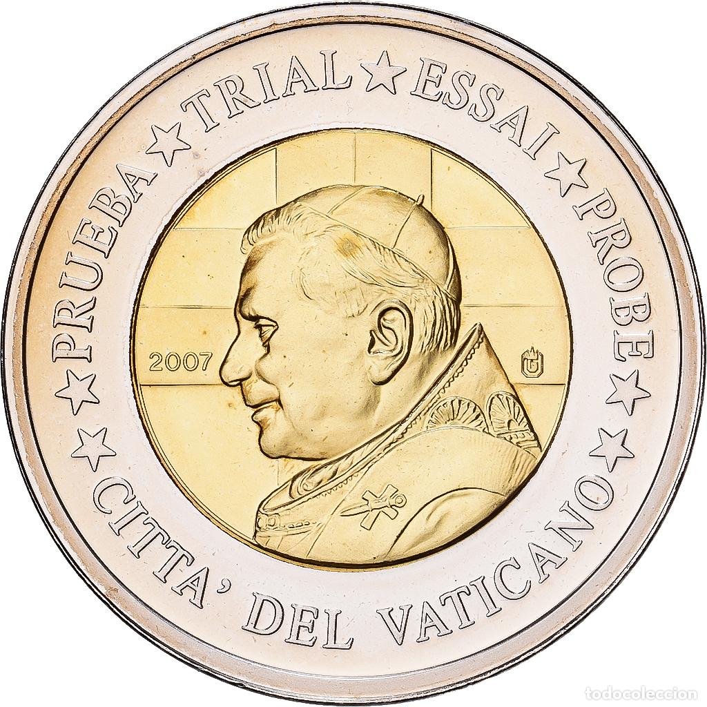 Medallas tem&aacute;ticas: [#1214813] CIUDAD DEL VATICANO, medalla, 2 E, Essai-Trial Benoit XVI, 2007, Bimet&aacute;lico