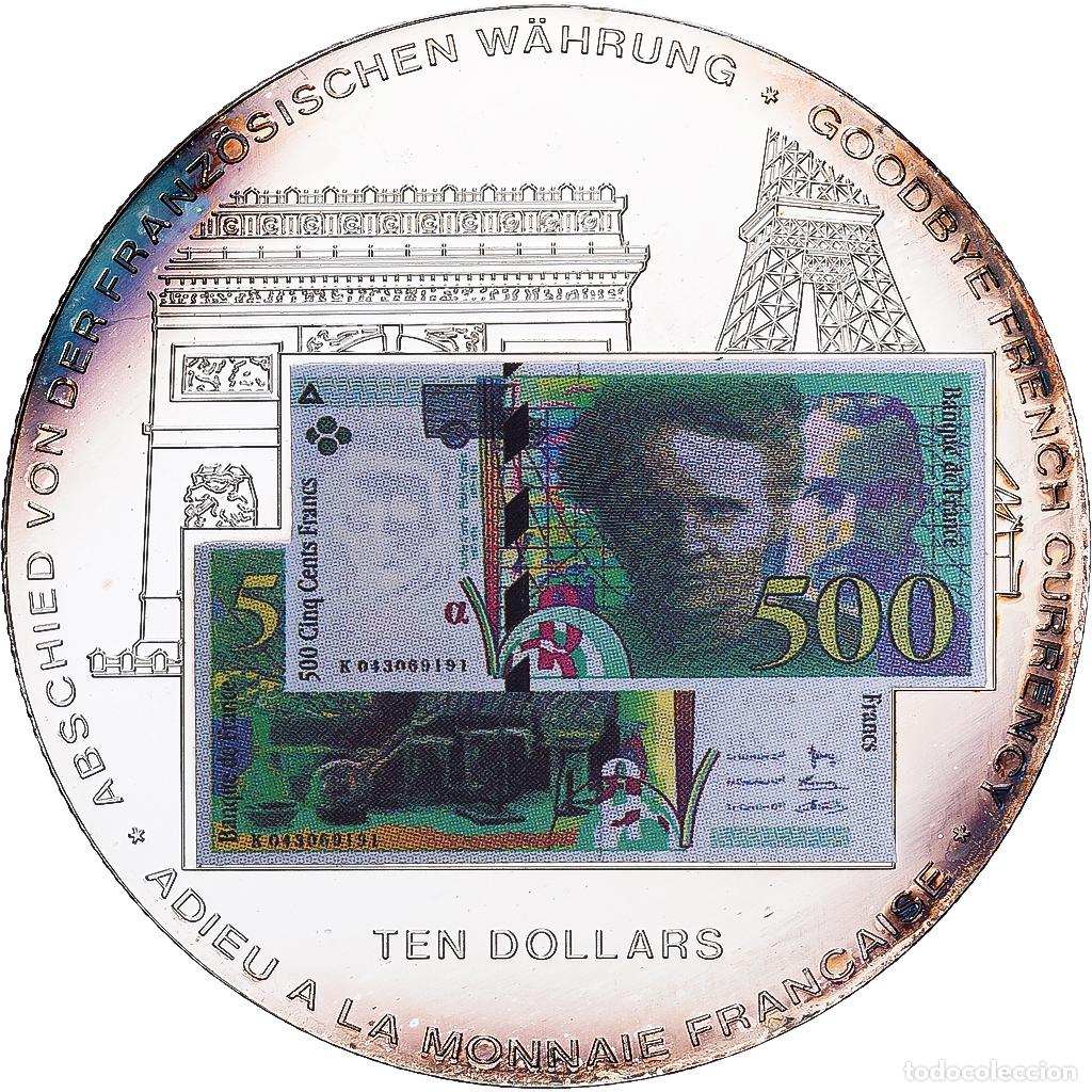 Medallas tem&aacute;ticas: [#1214809] Liberia, medalla, Adieu &agrave; la Monnaie Fran&ccedil;aise, Ten Dollars, 2002, Copper