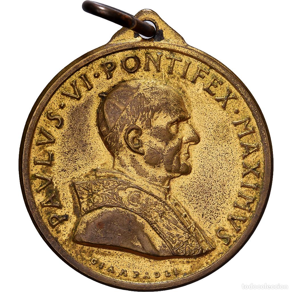 Medallas tem&aacute;ticas: [#1214834] CIUDAD DEL VATICANO, medalla, Le Pape Paul VI, Copper Gilt, Giampaoli, MBC