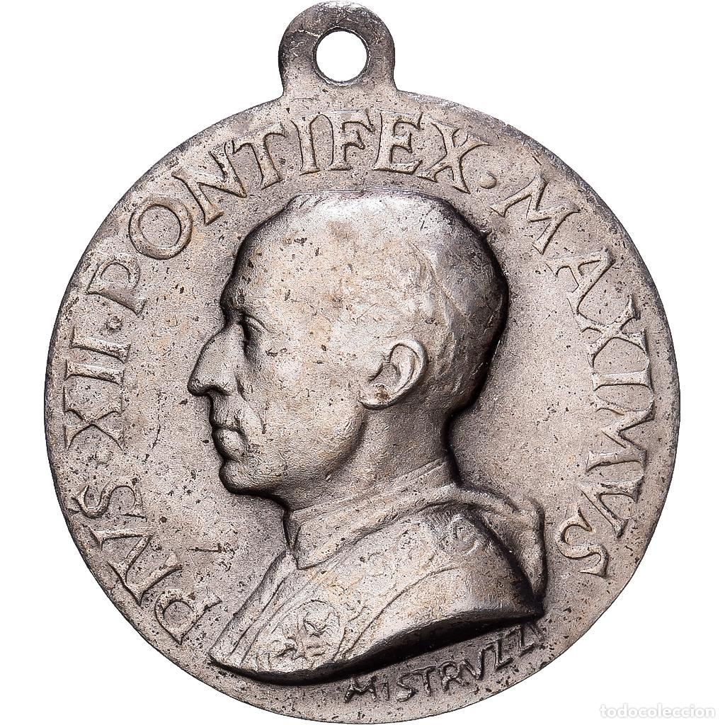Medallas tem&aacute;ticas: [#1214835] CIUDAD DEL VATICANO, medalla, Le Pape Pie XII, Bronce plateado, Mistruzzi, EBC