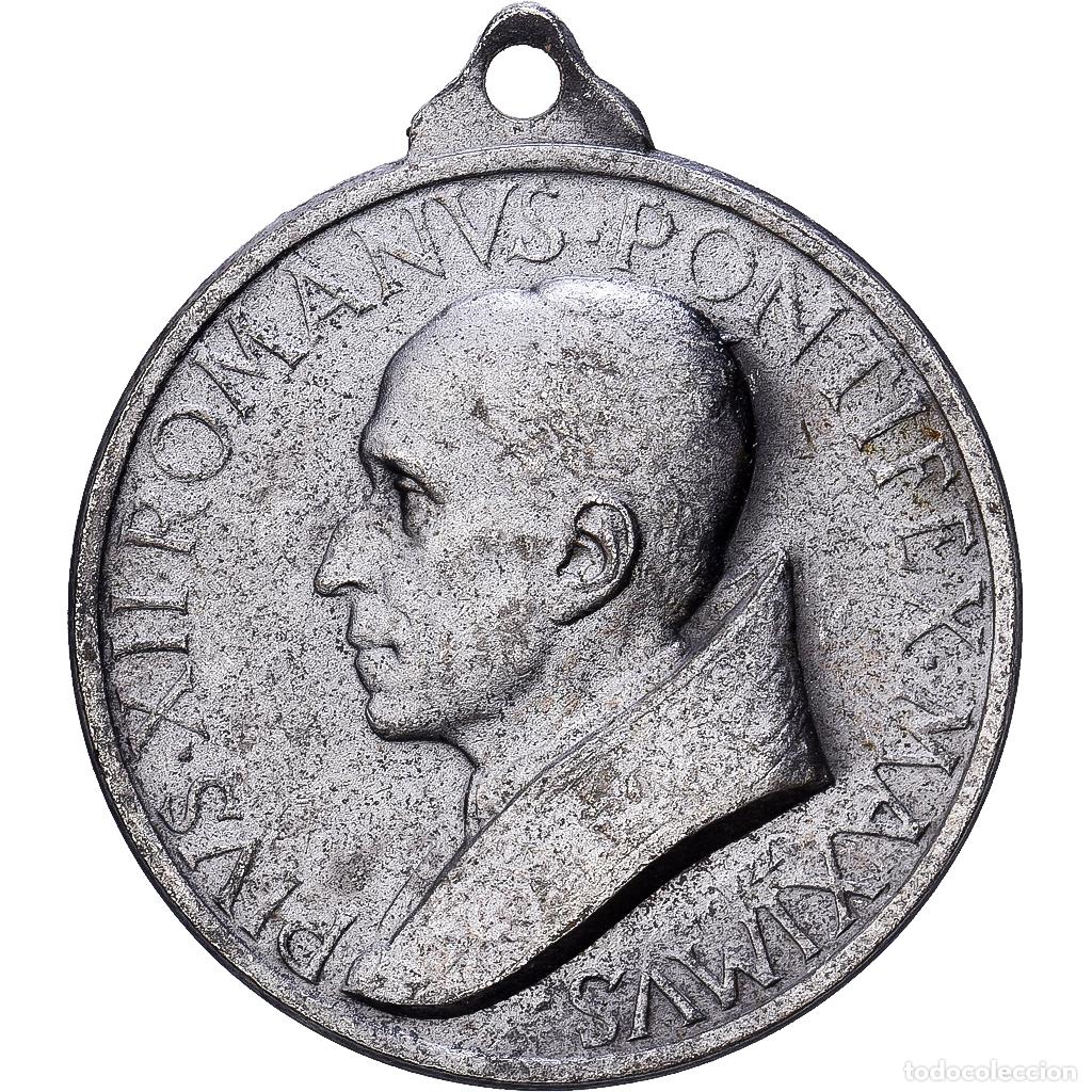 Medallas tem&aacute;ticas: [#1214840] CIUDAD DEL VATICANO, medalla, Le Pape Pie XII, 1950, Bronce plateado, Mistruzzi