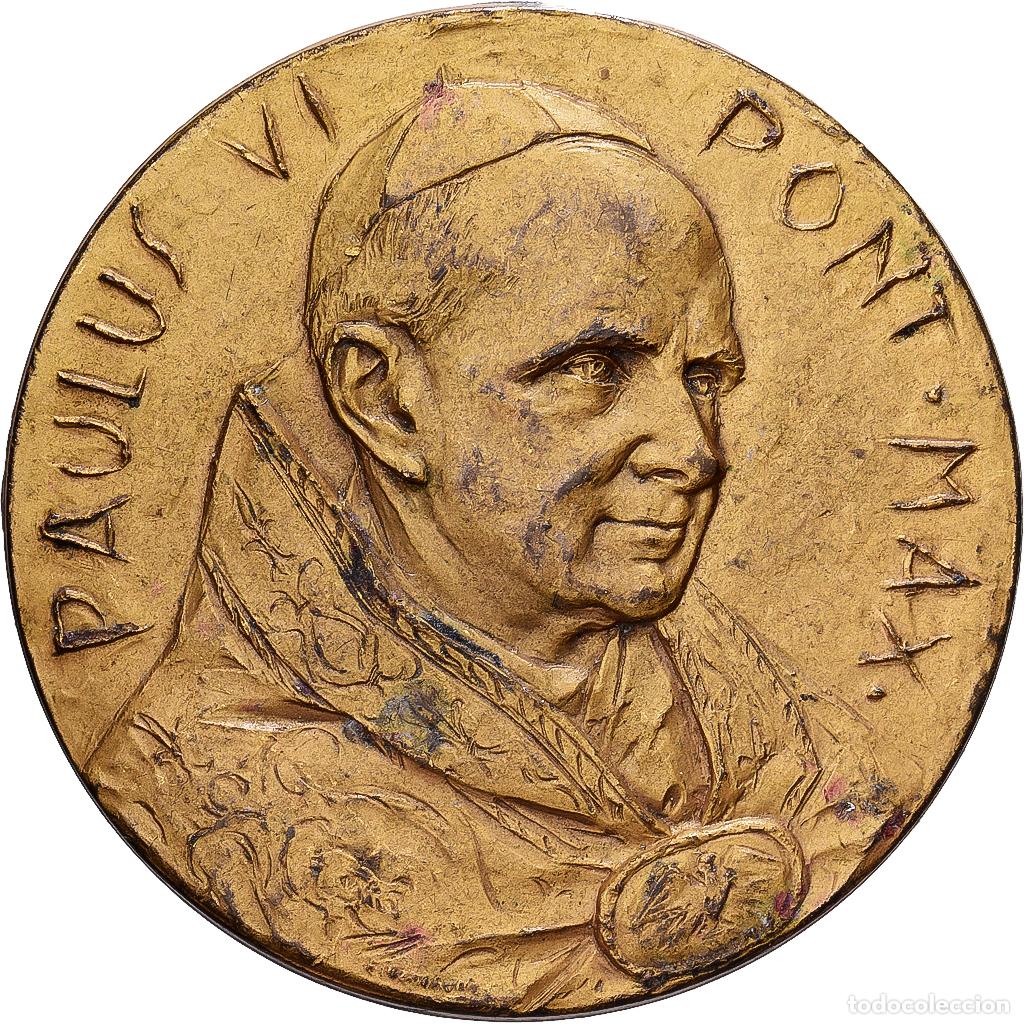 Medallas tem&aacute;ticas: [#1214842] CIUDAD DEL VATICANO, medalla, Le Pape Paul VI, Bronce dorado, MBC