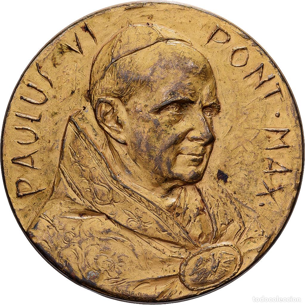Medallas tem&aacute;ticas: [#1214844] CIUDAD DEL VATICANO, medalla, Le Pape Paul VI, Bronce dorado, BC+