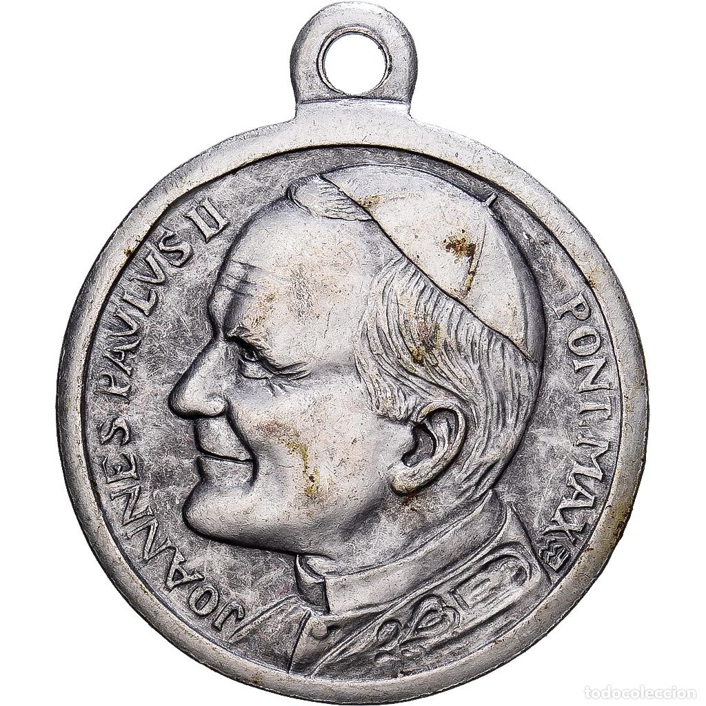 Medallas tem&aacute;ticas: [#1214850] CIUDAD DEL VATICANO, medalla, Le Pape Jean-Paul II, Bronce plateado, Notre Dame