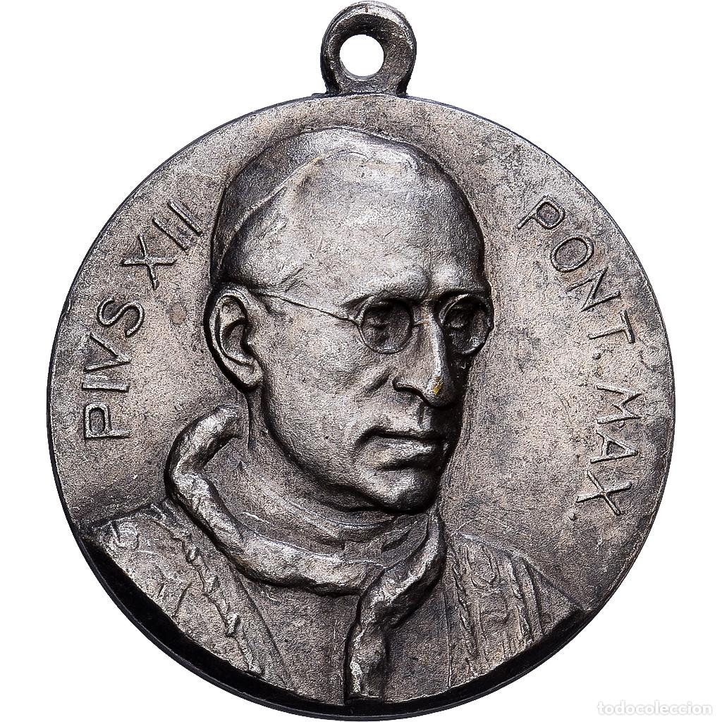 Medallas tem&aacute;ticas: [#1214851] CIUDAD DEL VATICANO, medalla, Le Pape Pie XII, Bronce plateado, Ricordo di Roma