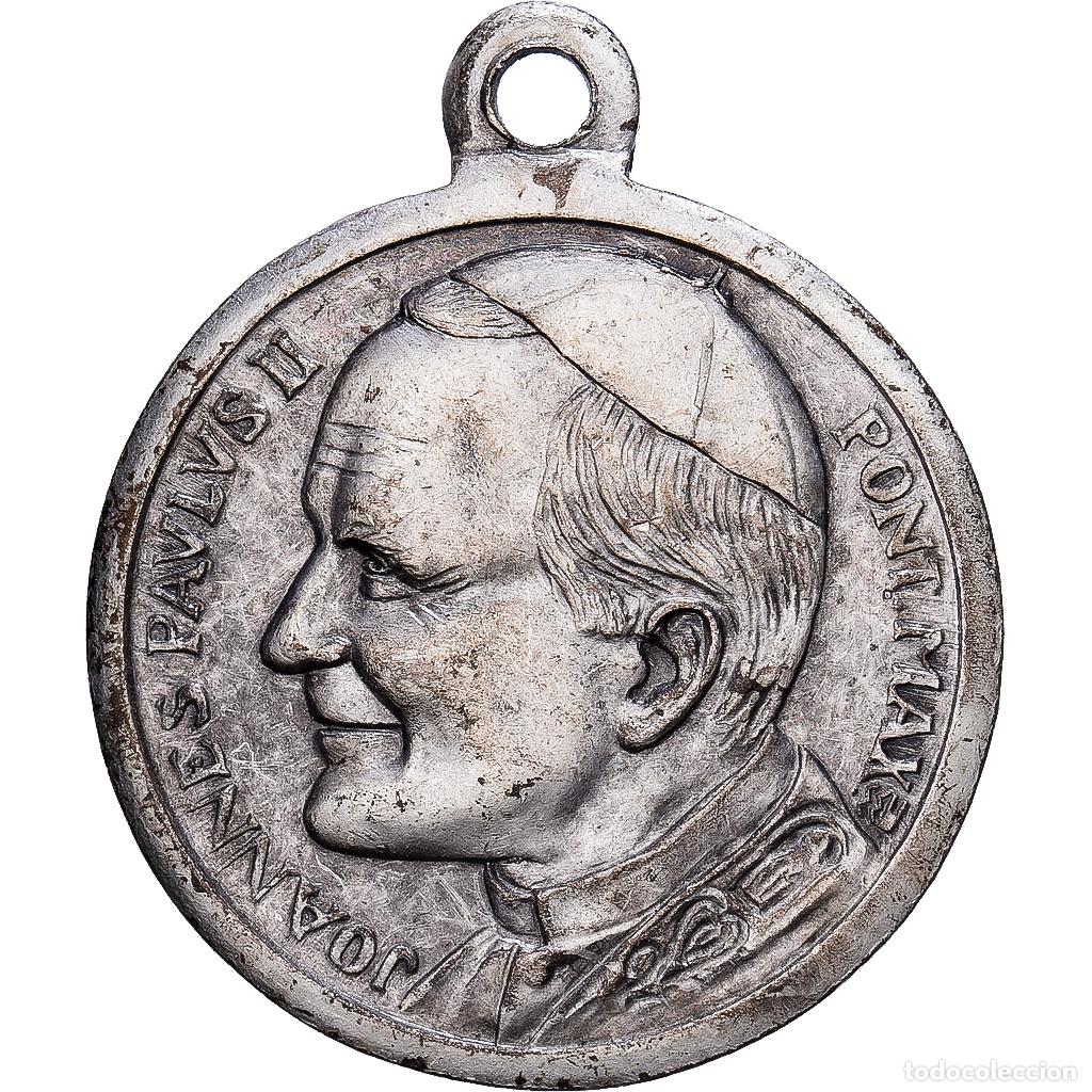 Medallas tem&aacute;ticas: [#1214849] CIUDAD DEL VATICANO, medalla, Le Pape Jean-Paul II, Bronce plateado, Notre Dame