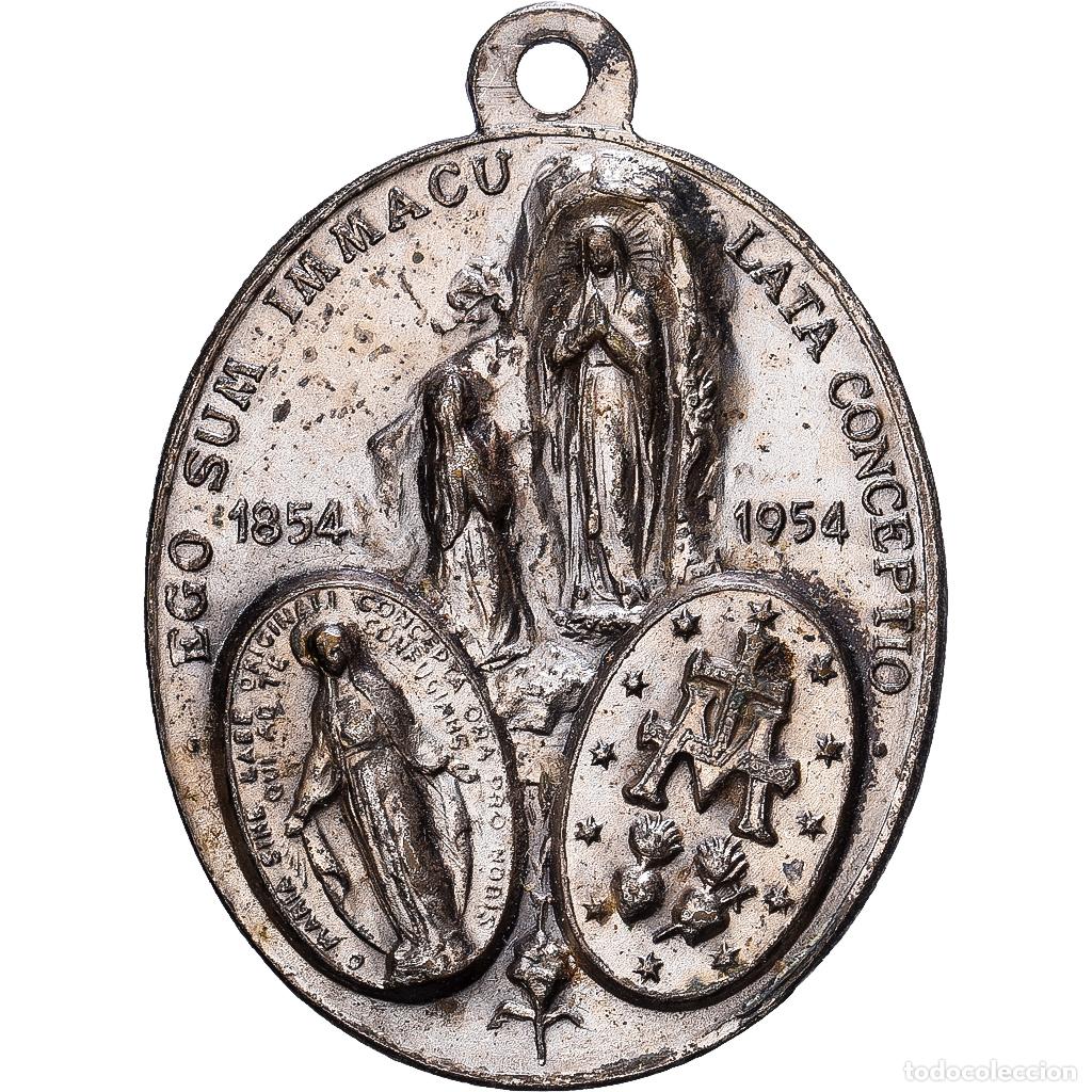 Medallas tem&aacute;ticas: [#1214853] CIUDAD DEL VATICANO, medalla, Le Pape Pie XII, 1954, Bronce plateado, MBC