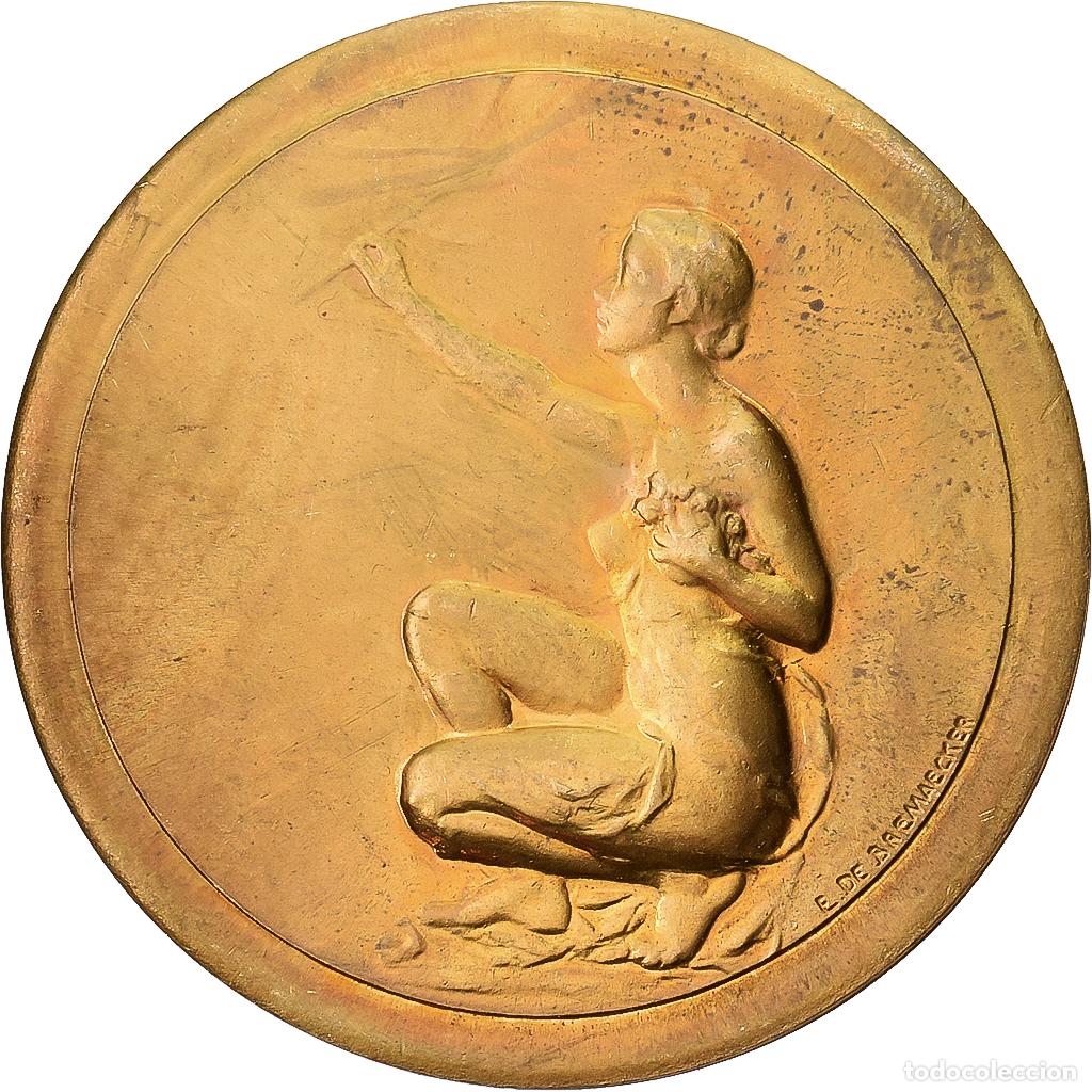 Medallas tem&aacute;ticas: [#1215056] B&eacute;lgica, medalla, S.A.B.A.M, Soci&eacute;t&eacute; Belge des Auteurs, Bronce dorado, De
