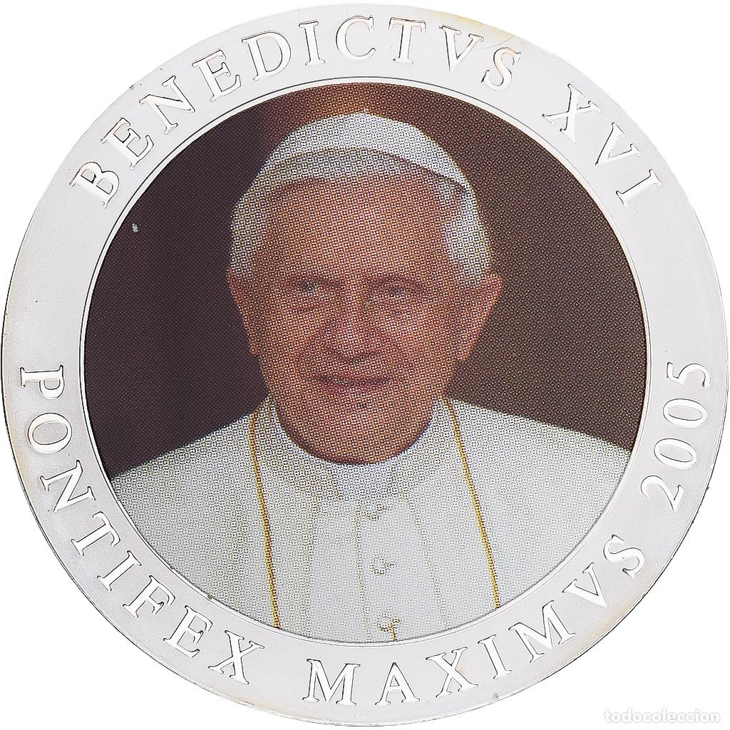 Medallas tem&aacute;ticas: [#1215093] CIUDAD DEL VATICANO, medalla, Le Pape Benoit XVI, 2005, Copper Plated Silver