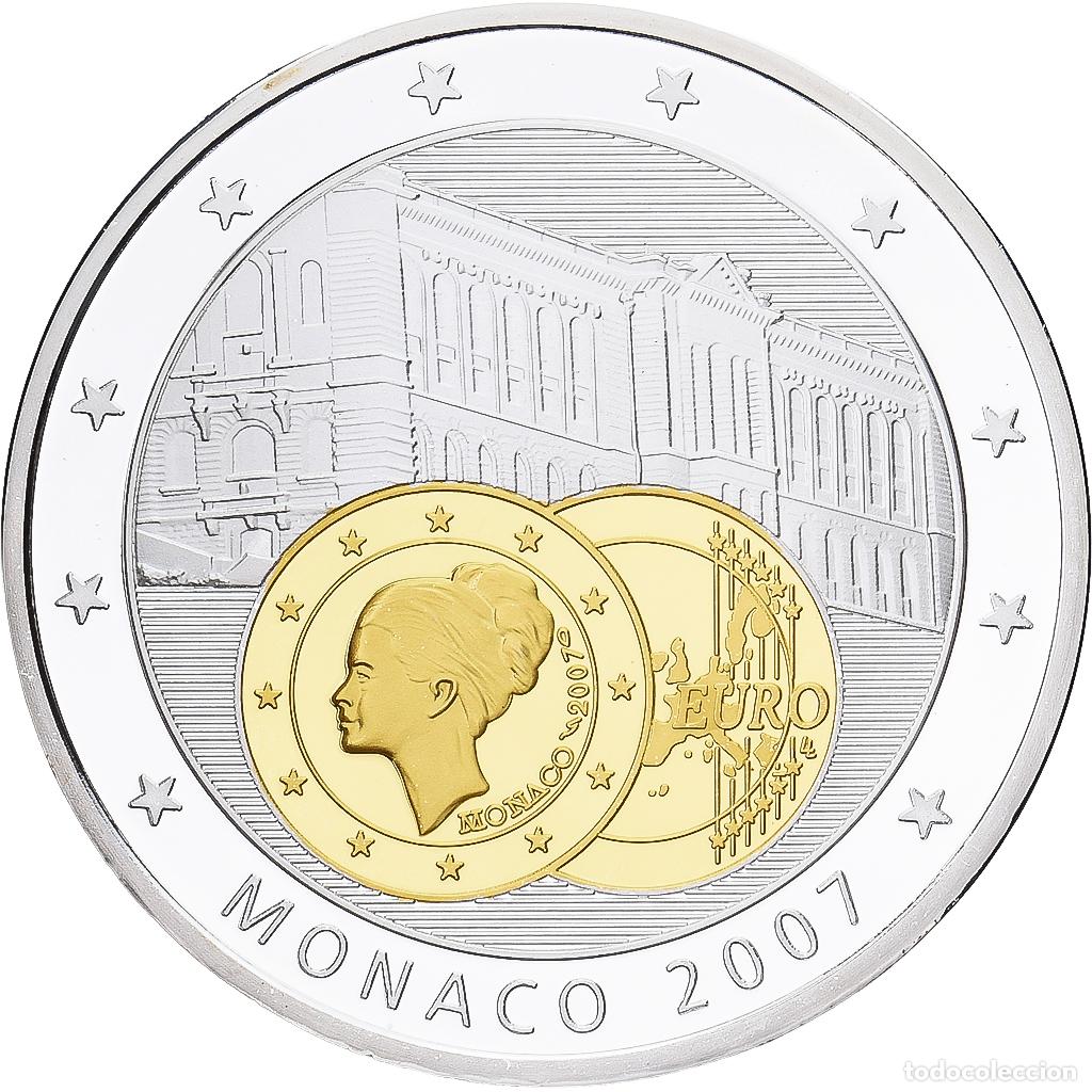 Medallas tem&aacute;ticas: [#1215094] M&oacute;naco, medalla, 2 Euro Grace Kelly, 2007, Copper Plated Silver, FDC