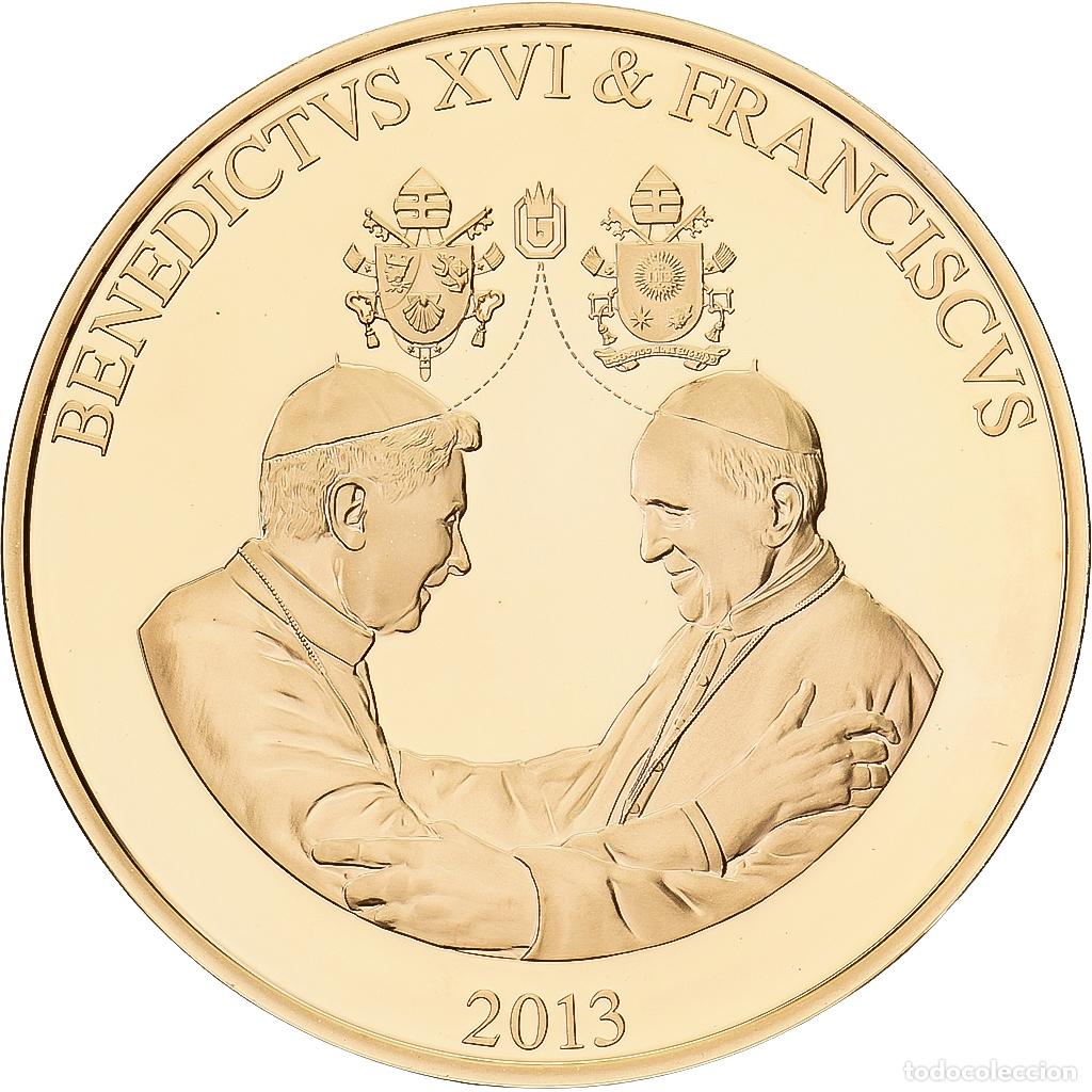 Medallas tem&aacute;ticas: [#1215099] CIUDAD DEL VATICANO, medalla, Les Papes Benoit XVI et Fran&ccedil;ois, 2013, Copper