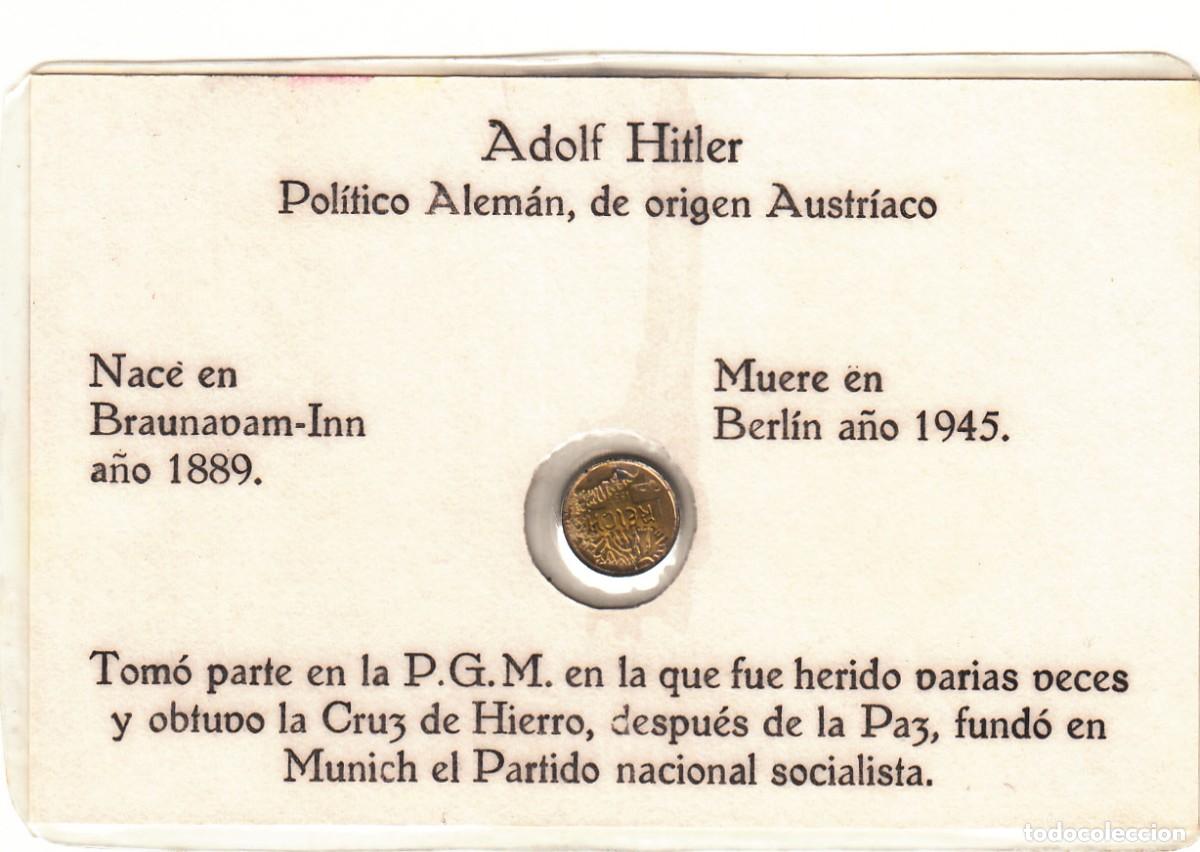 Medallas tem&aacute;ticas: TARJETA PLASTIFICADA: HITLER - Foto 2