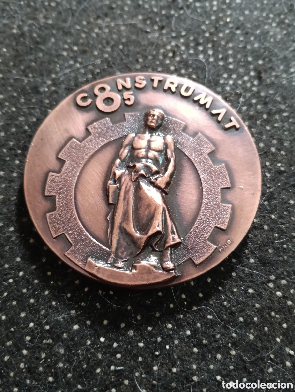 Medallas tem&aacute;ticas: Medalla de CONSTRUMAT 1985, Feria de Barcelona mide 6 cm de di&aacute;metro