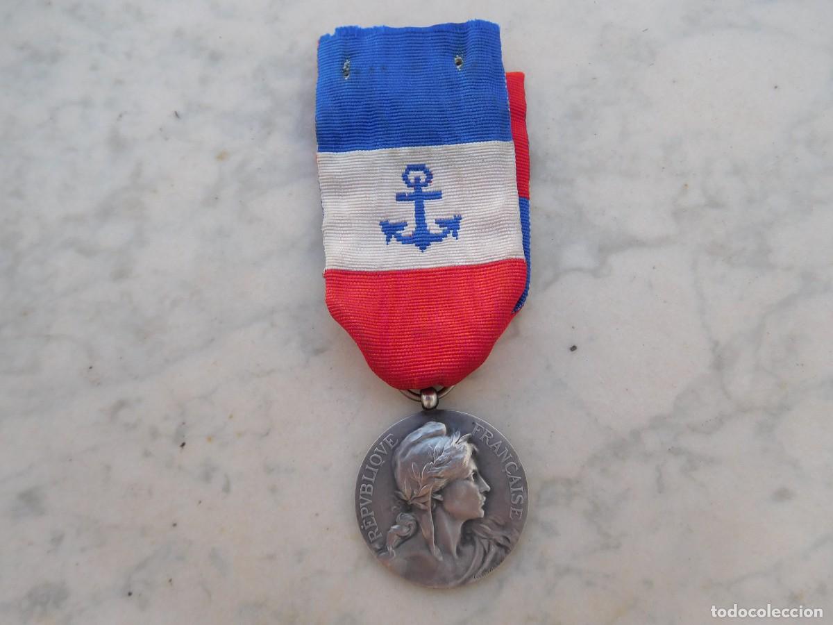 Medallas tem&aacute;ticas: Medalla de la marina mercante francesa atribuida a&ntilde;o 1924 plata