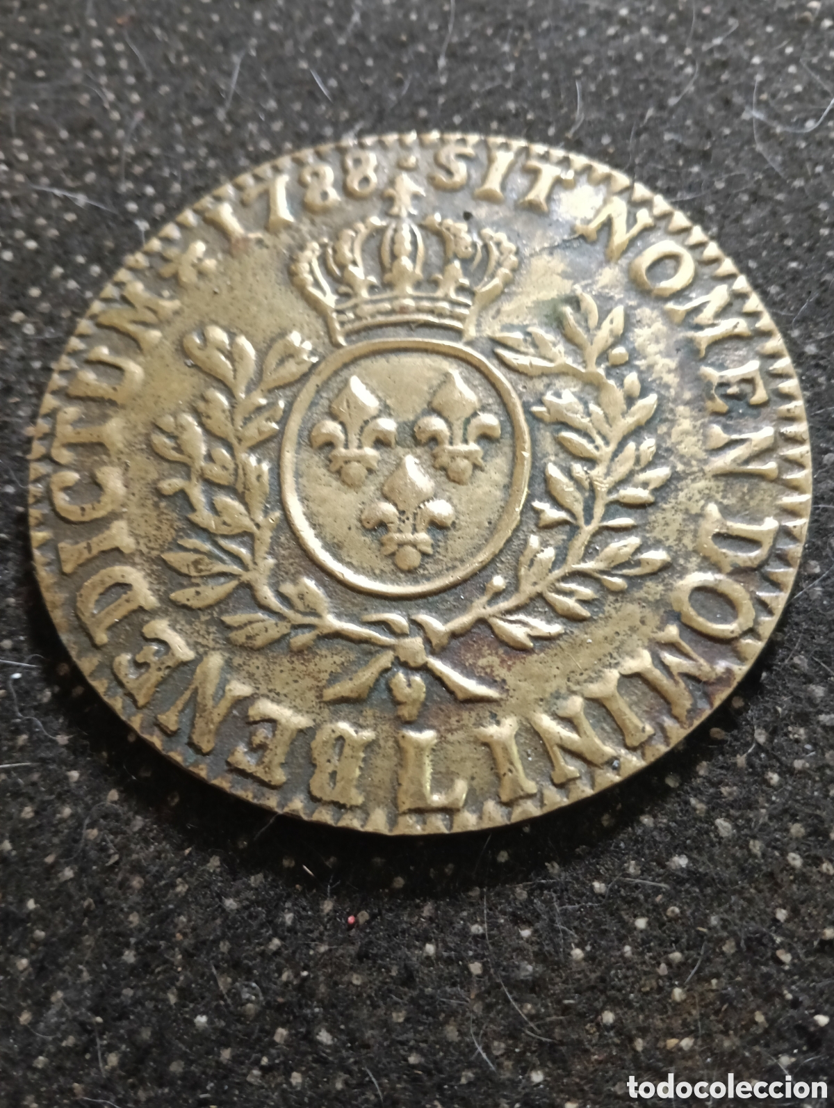 Medallas tem&aacute;ticas: Medalla decorativa inspirada en los escudos franceses del siglo XVIII, con la inscripci&oacute;n latina &laquo;Si
