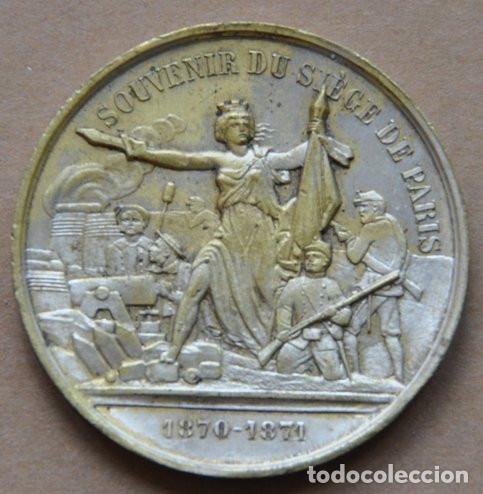 Medallas tem&aacute;ticas: FRANCIA - JET&Oacute;N DE PR&Egrave;SENCE SOUVENIR DU SIEGE DE PARIS 1870 - GRABADO &rdquo;ALICE ARMANDY 4 ANS&rdquo;