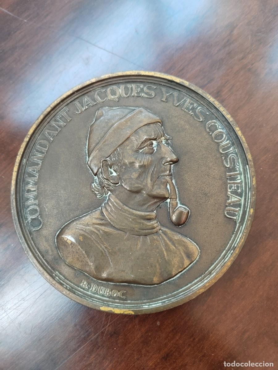 Medallas tem&aacute;ticas: Medalla en bronce de Jacques Yves Cousteau. 9 cm y 213 gramos.